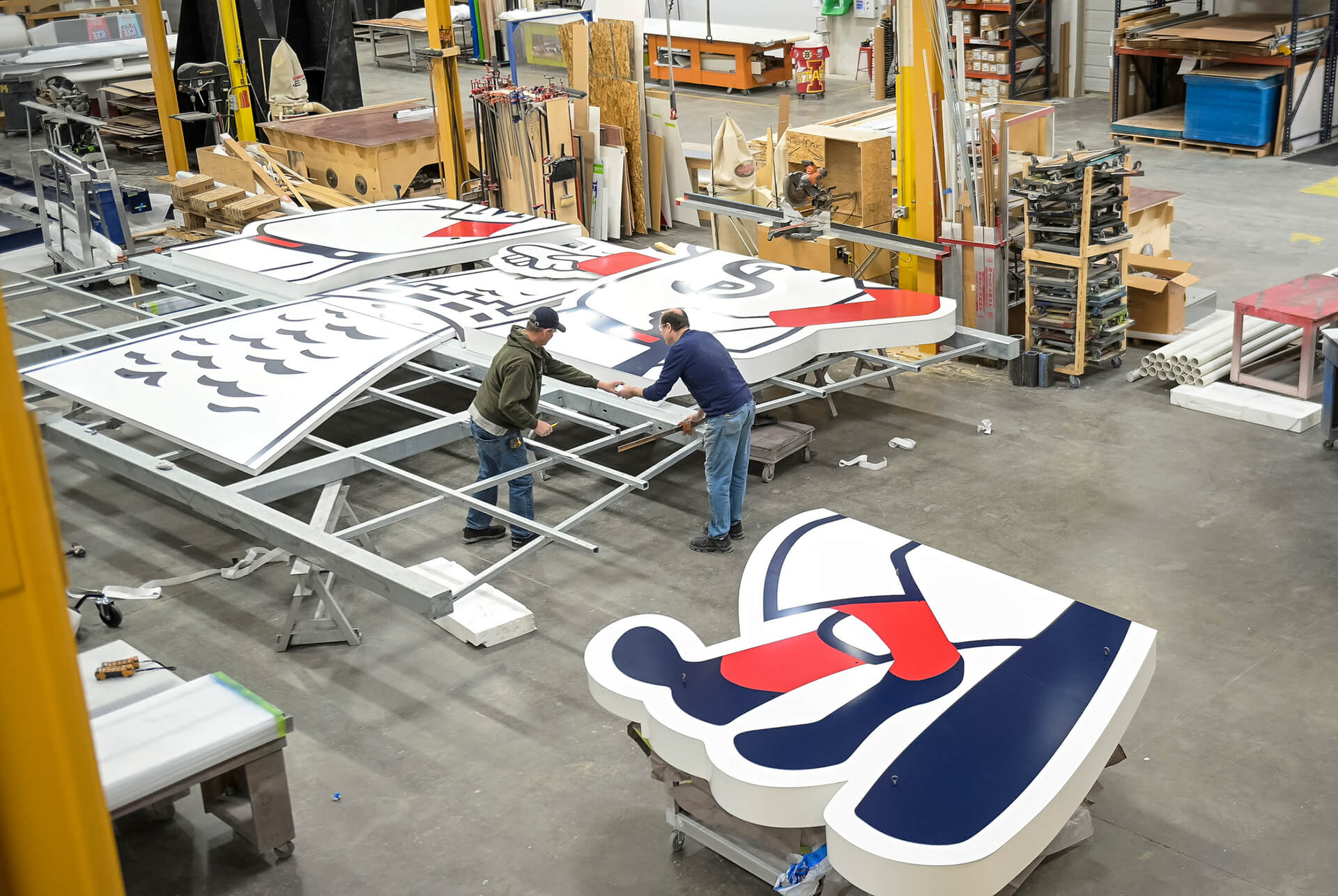 Giant sign fabrication